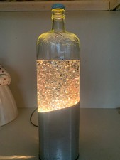 Vtg 1981 GEMLITE LAVA LAMP OVAL CONTINENTAL GLITTER LAMP #750 FOR PARTS NO TOP picture