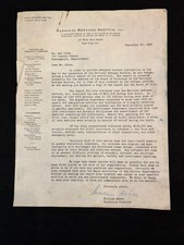 RARE 1939 WWII Jewish Refugee Document - National Refugee Service Letter/Report picture