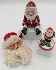 Vintage 1979 ACOF Ceramic Santa Claus Posable Figure Japan Santa Decor Lot picture