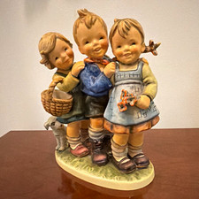 Goebel Hummel Porcelain Figurine Children with Dog Hand Painted Signed 1979 picture
