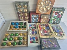 VINTAGE CHRISTMAS TREE GLASS ORNAMENTS MIXED LOT picture