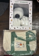 Starbucks Peanuts Tote And Plushy Brand New  picture