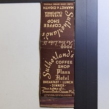 Sutherland's Coffee Shop Riverside California Vintage Texaco Date Pie Matchbook picture