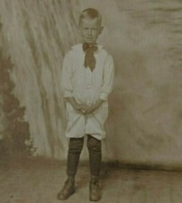 Vintage 1917-1930  Real Photo Postcard RPPC Portrait of Boy Pre Depression Era picture