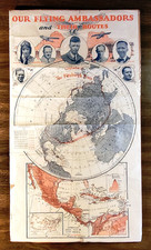 Original 1929 - Our Flying Ambassadors and Their Routes, C. S. Hammond color map picture