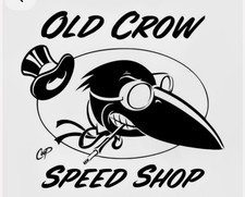 2- OLD CROW  RAT ROD HOT ROD RAT FINK BIKER MOTORCYCLES TOOLS  STICKERS  4in picture
