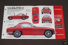 1957-1963 LOTUS ELITE Car SPEC SHEET BROCHURE PHOTO BOOKLET picture