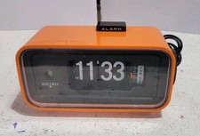 Rare SEIKO Retro Flip Clock Orange Alarm Desk Clock Vintage Japan digital Number picture