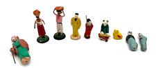 Vintage Miniature Clay Figurines Lot Of 10 picture