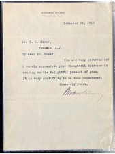 1910 LETTER SIGNED by President WOODROW WILSON As Princeton President Authentic  picture