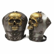 Ominous Medieval Steel Skull Pauldrons – Shoulder Armor Pair for LARP & Display picture