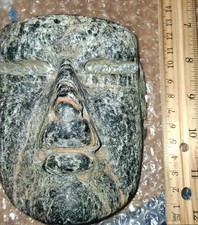 Olmec Pre classic Pectoral stone mask burial offering pre columbian mesoamerican picture