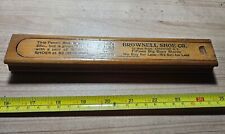 Vintage Brownell Shoe Co Lockport NY Advertising Wood Slide Pencil Box Ruler picture