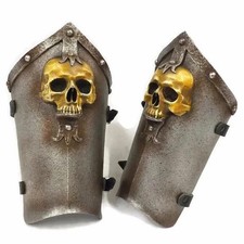 Ominous Medieval Skull Arm Guard – Steel Bracers for LARP, Cosplay & Display picture