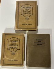 VINTAGE KANSAS SCHOOL TEXTBOOK LOT – 6TH, 7TH & 8TH GRADE – 1915/1917 CLASSICS  picture