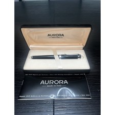 Aurora Talentum Classic Rollerball Pen - Black With Chrome Trim  in Box D71N picture