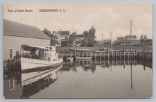 Foot of Sixth Street Greenport Harbor Scene Long Island Postcard Vintage picture
