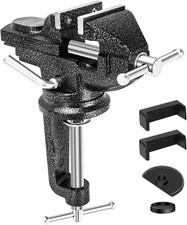 Bench Vise 3 Inch, Clamp-On Table Vise with Anvil, 360° Swivel Base | Bench Vice picture