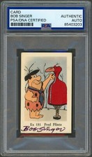Bob Singer SIGNED 1962 Dutch Gum #151 Fred Flintstone Card Artist Auto PSA DNA picture
