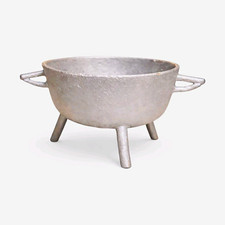 Ti Chodyè 3 Pye Aluminum Bowl with Side Handles and 3 Legs picture