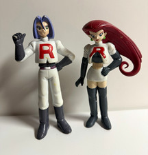 Pokémon TOMY Vintage Plastic Figurines - Team Rocket Jessie & James 1998 picture