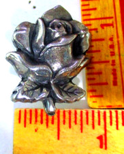 Rose pin vintage motorcycle collectible lady rider biker chick vest pinback picture