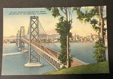 Vintage Postcard San Francisco-Oakland Bay Bridge & Skyline Of San Francisco CA picture