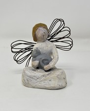 Susan Lordi Demdaco Willow Tree Figurine Angel Of Kindness Holding Cat Vtg 2000 picture