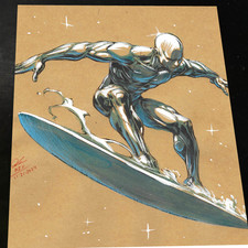 Silver Surfer Art Print Signed 8.5x11 | Art by Keyeske picture