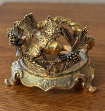 Vintage Matson Gold Ormalu Tone Bird Dogwood Flower Vanity Cup Holder Only picture