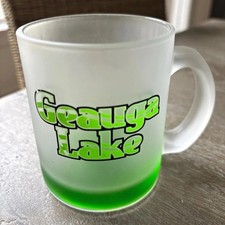 Vintage Geauga Lake Frosted Glass Mug Aurora, Ohio Souvenir Ohio Theme Park picture