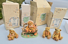Lot Set of 4 Enesco Cherished Teddies Fall Autumn Halloween Figurines in Boxes picture
