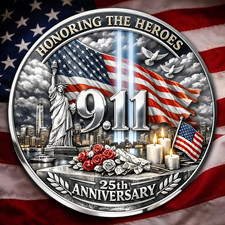 9/11 25th Anniversary Challenge Coin Never Forget Heroes Memorial Commemorative picture