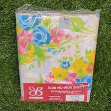 Vtg Bibb Aster Bed Sheet  One Double Size Flat  Needs Hemming  81