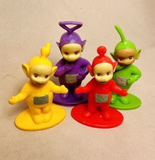 1998 Teletubbies Ragdoll DecoPac PVC Figures Set of 4 Cake Toppers Vintage picture