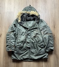 50s VINTAGE Albert Turner N-3b Parka RARE Cold Weather Military Green Coyote Fur picture