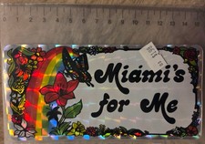 Vintage Miami's for Me Holographic Sticker Original Box 1980s Prism Decal 80s picture