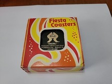 Vtg Crucible Steel Employee Credit Union Bank Plastic Coasters Fiesta Midland Pa picture