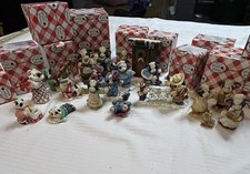 Mary Moo Moos Lot Of 19 Random Figurines Anthropomorphic Cows Holidays Family picture