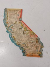 Vintage Claifornia State Shaped Post Card, Unused picture