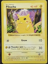Pokemon Pikachu 58/102 (MP) Red Cheeks SHADOWLESS Base Set BS picture