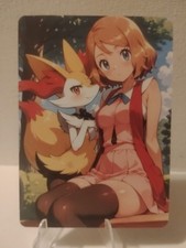 Serena And Braixen Pokémon anime Double Sided Card AGC CCG picture