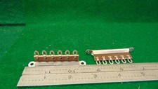 (2) 6 Position Heavy Duty Phenolic Terminal Strip Tie Point 2 Hole Mount NOS  picture