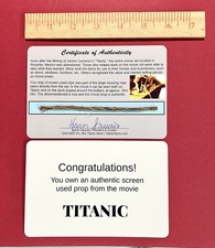 Titanic 1997 Screen Used Movie Prop Rope Card. Signed COA. Known collector. picture