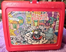 Vintage 1987 Pee Wee's Playhouse Lunch Box Red Plastic Pee Wee Herman 1980s picture