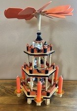 Vintage HTF Lillian Vernon Wooden Halloween Carousel 3-Tier Candle Pyramid 3753 picture