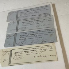 US NAVY OFFICERS PAYCHECKS 1849-1860 PRUSER OF THE US NAVEL YARD NEW YORK picture