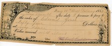 1882 Antique Promissory Note West Galway NY $55 Edward Jones Handwritten Signed picture