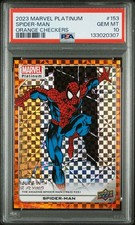 2023 Upper Deck Marvel Platinum Spider-Man #153 Orange Checkers Parallel — Pop 3 picture