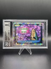 2025 Topps Chrome SpongeBob #114 Fish Head NightShift Refractor BGS 8 picture